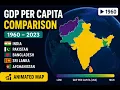 South Asia GDP Per Capita Visualization 1960 2023 Python Plotly Animation