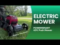 PowerSmart 40V electric push lawn mower - see a demo review