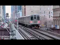Chicago Illinois CTA Elevated L Train Action at the Station Loop
