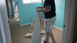 Drop Cloth for painting rooms - No taping or weights needed