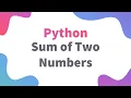 Sum of Two Numbers Using Input Print Function Class 11 12 IP Informatics Practices Python