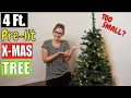 4 Foot PRE-LIT CHRISTMAS TREE UNBOXING AND ASSEMBLY Christmas Tree Review for Decoration Amazon