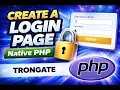 Create a Login Page with Trongate v2 Native PHP tutorial