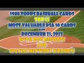 1988 Topps Baseball cards Top 15 Most valuable PSA 10 Baseball cards worth money