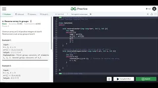 Reverse array in groups - C GeeksForGeeks