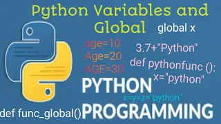 -Python Variable and Global for beginners Python Tutorial - Python for Beginners