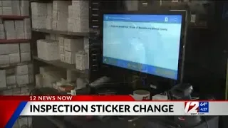 Mass changing vehicle inspection sticker system