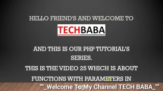 Function With Parameters In PHP