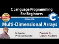 026 - Multi-Dimensional Arrays in C Language Programming C Tutorials for Beginners