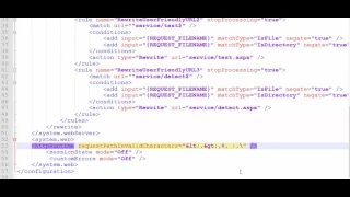 Extentionless URLs Web Config changes