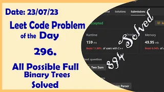 894 All Possible Full Binary Trees C Leetcode Daily Challenge