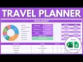 Travel Planner Spreadsheet for Excel Google Sheets Budget Savings Checklist Itinerary