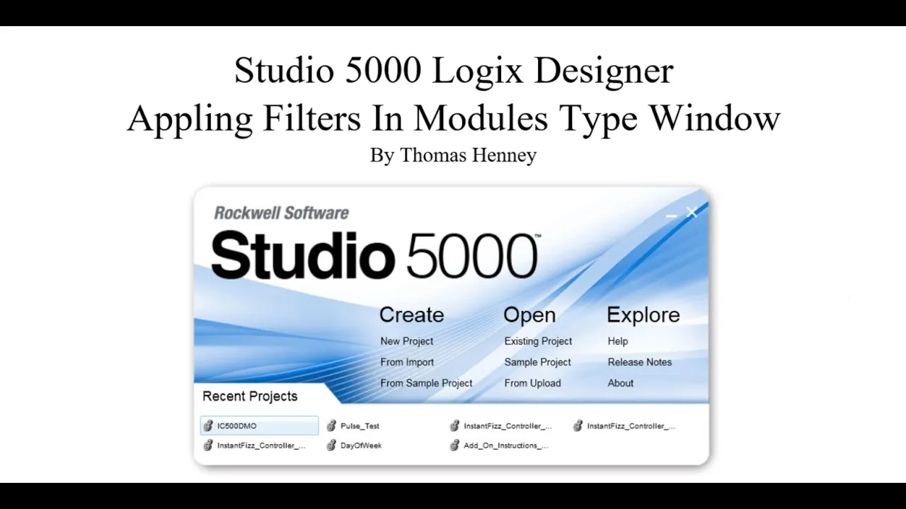 Outline Video 2c Studio 5000 I O Module Filtering
