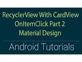 2 Recyler View with CardView OnitemClick - Android Material Design