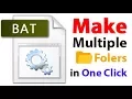 How to create a bat file to make multiple folders in one click by using notepad