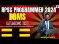 RPSC PROGRAMMER 2024 DBMS MARATHON FINAL APNITEST