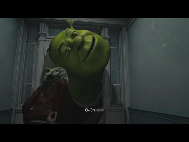 Shrek replacing Chunk in Resident Evil Requiem  MOD