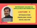 LECTURE 3 OPTIMIZATION PROBLEMS USING EXCEL SOLVER