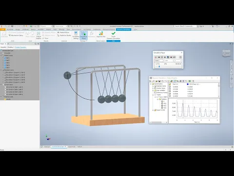 Download MP3 AutoDesk Inventor 2021 Newton Cradle Dynamic Simulation Tutorial