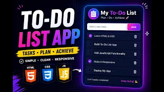 Build a To-Do List App Using HTML CSS JavaScript Beginner Project