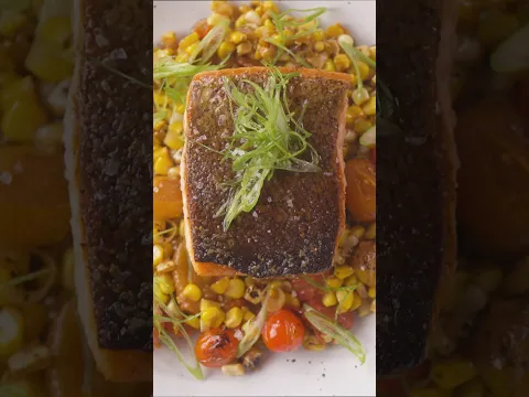 Crispy Salmon & Toasted Miso Corn
