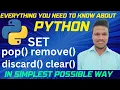 Set Deletion Methods pop remove discard clear
