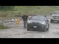 Storm floods access road in Tujunga