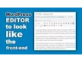 Stop Using The Button Simple Hack to Make WP Editor Look Like The Front-End
