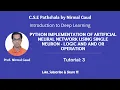 Python Implementation of Artificial Neural Network using Single Neuron - Tutorial 3