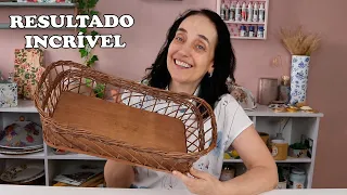 OLHA O QUE FIZ COM UMA CESTA VELHA