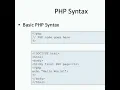 PHP SYNTAX - BASIC