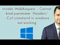 Invoke-WebRequest - Cannot bind parameter Headers