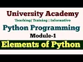 PP2 Elements of Python Python Variables Literals Keywords Identifiers String List Tuple