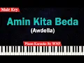 Download Lagu AWDELLA - AMIN KITA BEDA Karaoke Piano (MALE KEY)