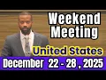 Weekend Meeting 2025 | Watchtower Study (December 22- 28) | United States | Weekend Meeting