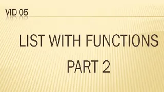 Python List Functions Exploring Advanced Techniques Part 2