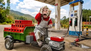 BiBi diy mini tractor & Petrol pump project 🚚
