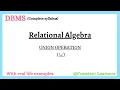 33 UNION OPERATION Relational Algebra DBMS