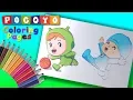 Pocoyo and Nina Play basketball Coloring Pages Coloring Book