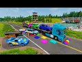 Download Lagu Flatbed Truck McQueen | Transportation with Truck - Pothole vs Car #21 | BeamNG.Drive Gameplay