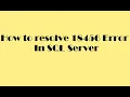 How to resolve 18456 error