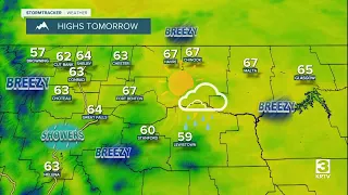 Increasing clouds some PM showers and warmer temperatures on Tuesday