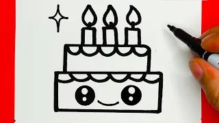 how to draw a cute cake draw cute things