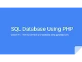SQL Database Setup using PHP Lesson Using godaddy com