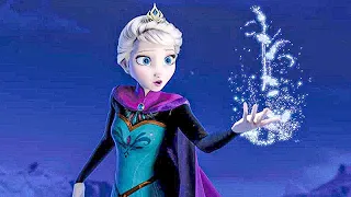 بنت لديها القدرة على التحكم بالثلج فتصنع بيت من الثلج وتعيش فيه لكي لا تؤذي احد Frozen 