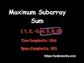Maximum Subarray Sum Algorithm Java Code