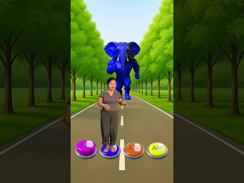All color button Jump Battle | Cat, Dog, Elephant & Alien 🙂 #shorts