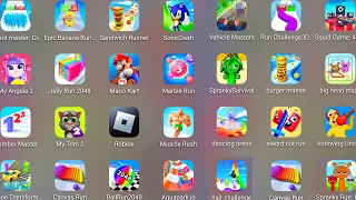 Sandwich Runner,Jelly Run 2048,Spranky Run,Dancing Dress,Perfect Slices,Burger Master,Marble Run....