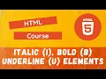 11 Italic i Element Bold b Element Underline u Element for formatting Text in HTML