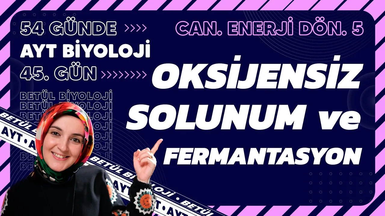 45) Oksijensiz Solunum ve Fermantasyon | 12. Sınıf Biyoloji | 2024 AYT Biyoloji 45. Gün
